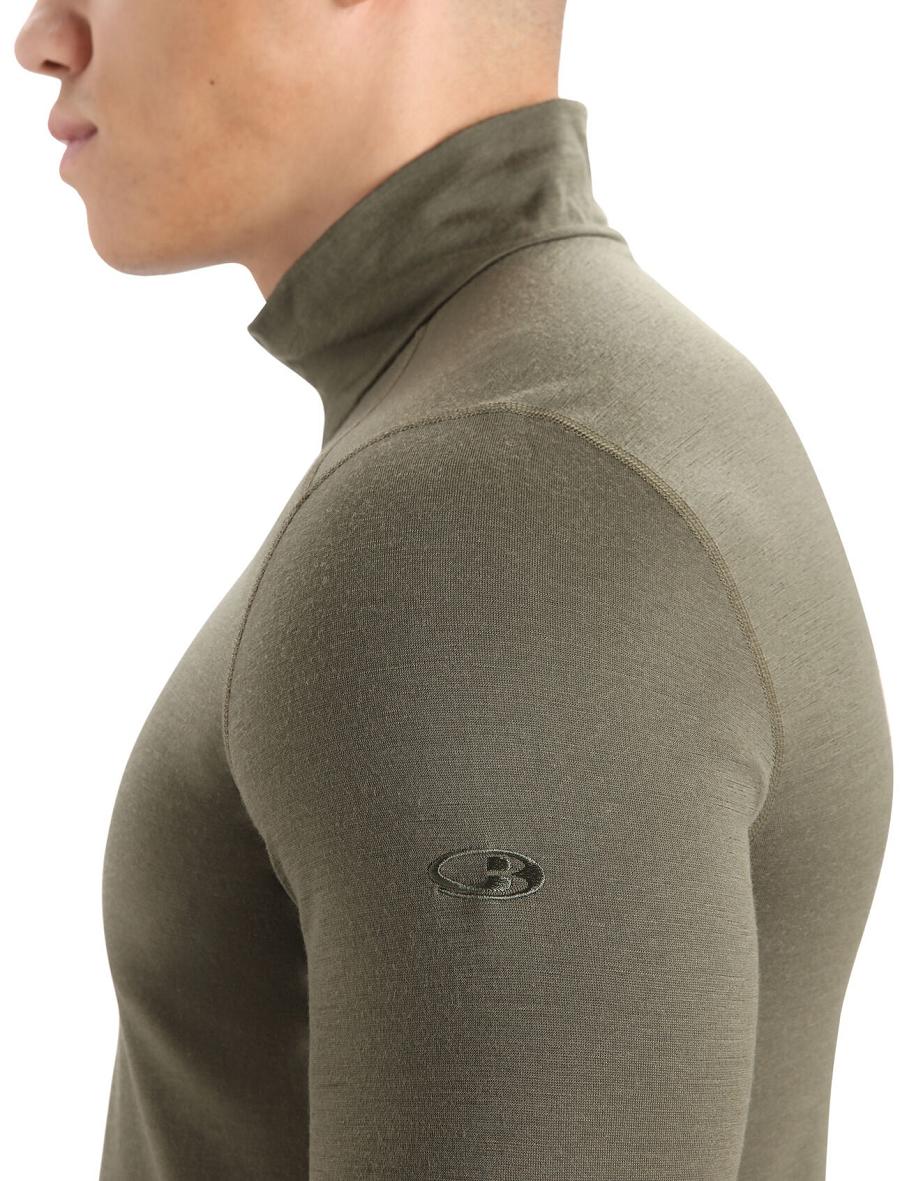 Base Layers Icebreaker Merino 200 Oasis Long Sleeve Half Zip Thermal Top Męskie Oliwkowe | PL 1589DFMN